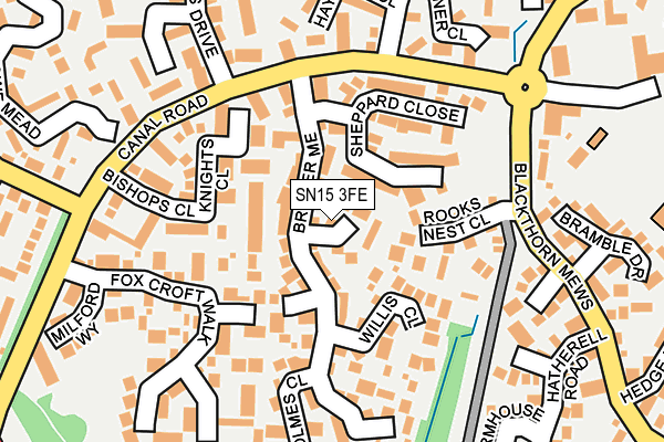 SN15 3FE map - OS OpenMap – Local (Ordnance Survey)