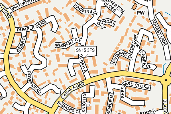 SN15 3FS map - OS OpenMap – Local (Ordnance Survey)