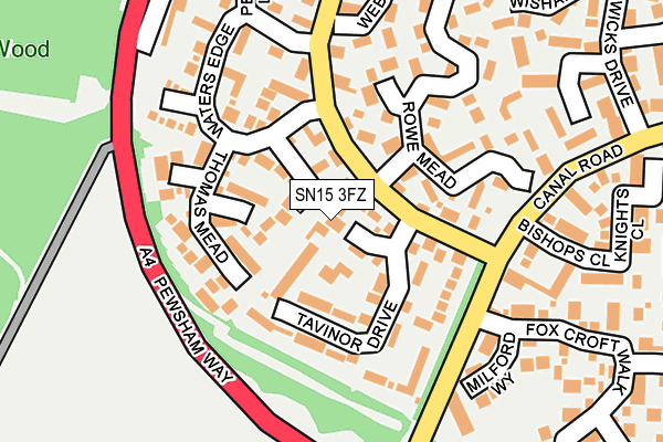 SN15 3FZ map - OS OpenMap – Local (Ordnance Survey)