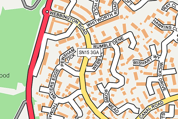 SN15 3GA map - OS OpenMap – Local (Ordnance Survey)