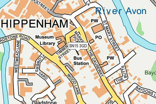 SN15 3GD map - OS OpenMap – Local (Ordnance Survey)