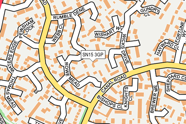 SN15 3GP map - OS OpenMap – Local (Ordnance Survey)