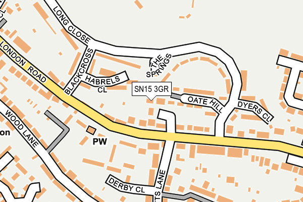 SN15 3GR map - OS OpenMap – Local (Ordnance Survey)