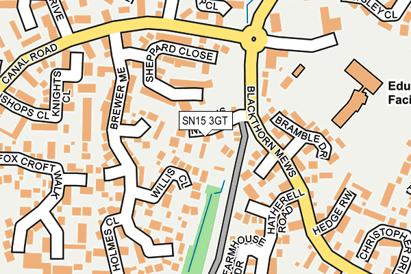 SN15 3GT map - OS OpenMap – Local (Ordnance Survey)