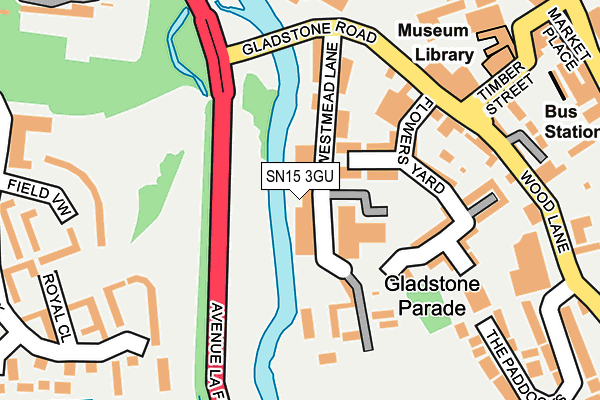 SN15 3GU map - OS OpenMap – Local (Ordnance Survey)