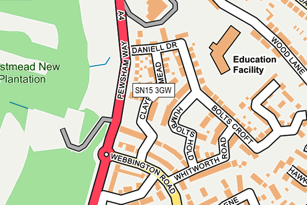 SN15 3GW map - OS OpenMap – Local (Ordnance Survey)