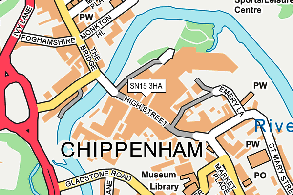 SN15 3HA map - OS OpenMap – Local (Ordnance Survey)