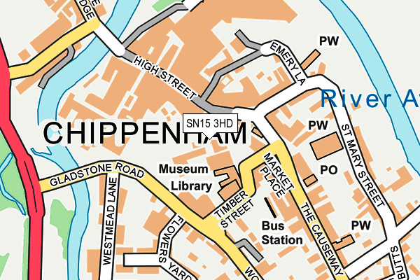 SN15 3HD map - OS OpenMap – Local (Ordnance Survey)