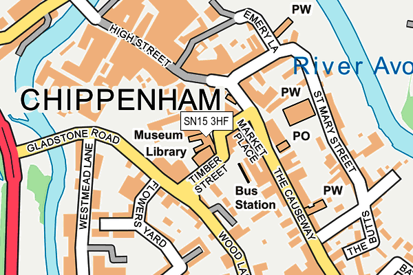 SN15 3HF map - OS OpenMap – Local (Ordnance Survey)