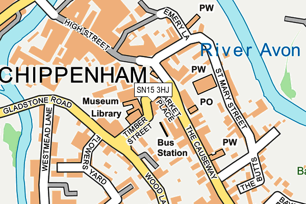 SN15 3HJ map - OS OpenMap – Local (Ordnance Survey)