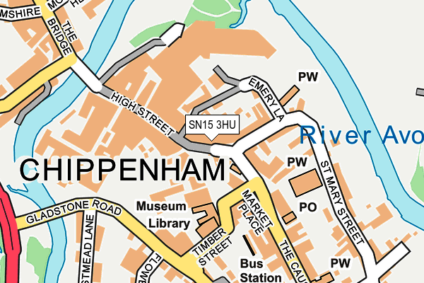 SN15 3HU map - OS OpenMap – Local (Ordnance Survey)