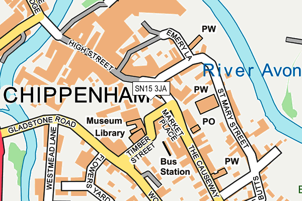 SN15 3JA map - OS OpenMap – Local (Ordnance Survey)