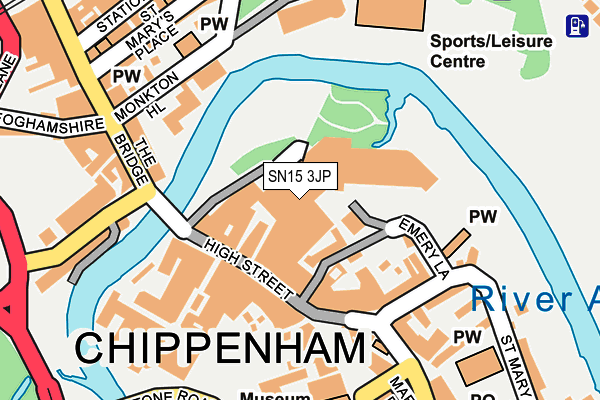 SN15 3JP map - OS OpenMap – Local (Ordnance Survey)