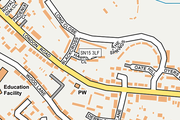 SN15 3LF map - OS OpenMap – Local (Ordnance Survey)