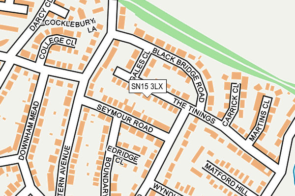 SN15 3LX map - OS OpenMap – Local (Ordnance Survey)