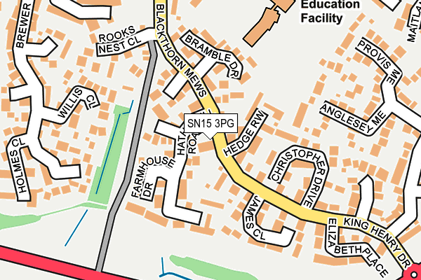 SN15 3PG map - OS OpenMap – Local (Ordnance Survey)
