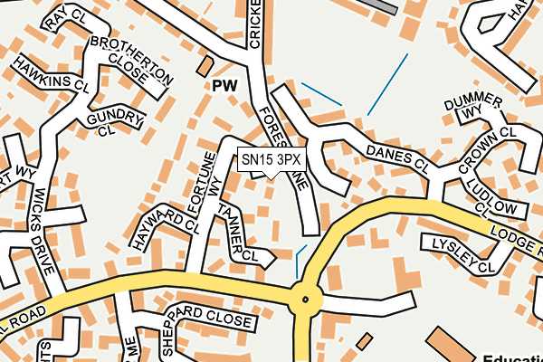 SN15 3PX map - OS OpenMap – Local (Ordnance Survey)