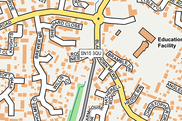 SN15 3QU map - OS OpenMap – Local (Ordnance Survey)