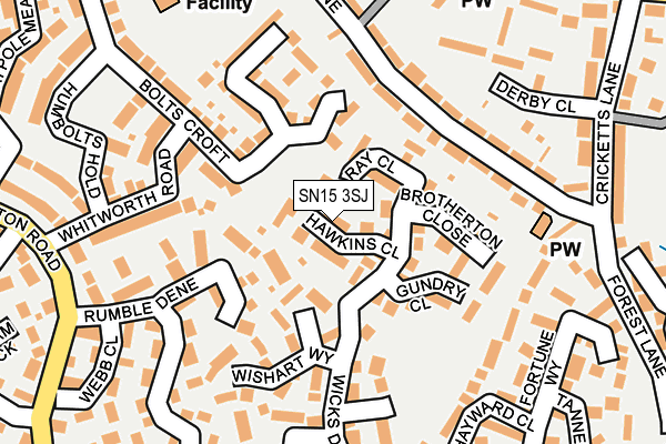 SN15 3SJ map - OS OpenMap – Local (Ordnance Survey)