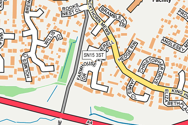 SN15 3ST map - OS OpenMap – Local (Ordnance Survey)