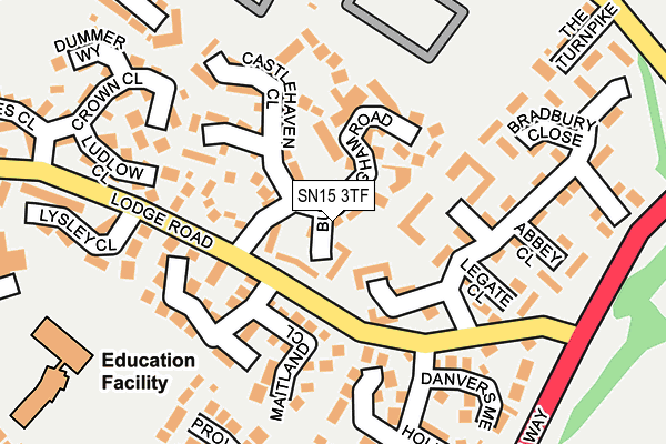 SN15 3TF map - OS OpenMap – Local (Ordnance Survey)