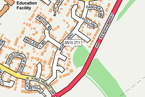 SN15 3TY map - OS OpenMap – Local (Ordnance Survey)