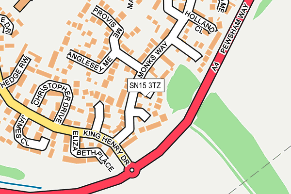SN15 3TZ map - OS OpenMap – Local (Ordnance Survey)
