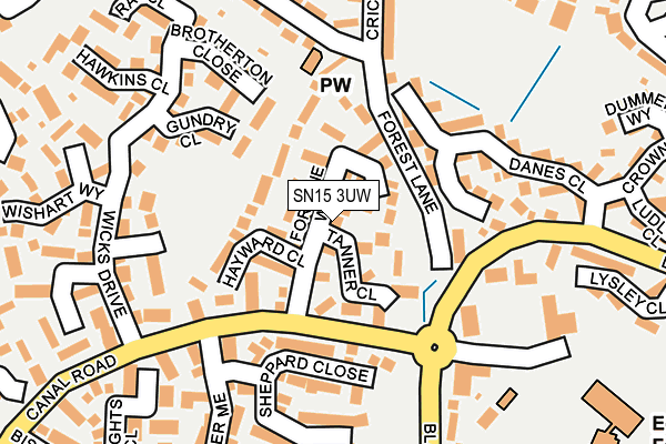 SN15 3UW map - OS OpenMap – Local (Ordnance Survey)