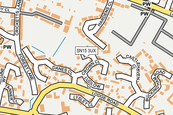 SN15 3UX map - OS OpenMap – Local (Ordnance Survey)