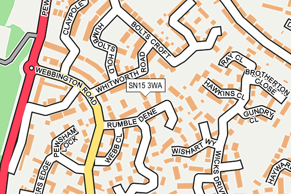 SN15 3WA map - OS OpenMap – Local (Ordnance Survey)
