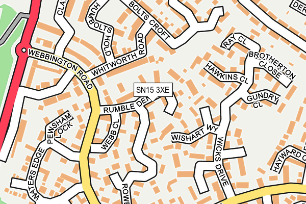 SN15 3XE map - OS OpenMap – Local (Ordnance Survey)