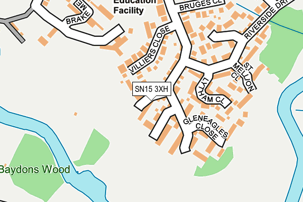 SN15 3XH map - OS OpenMap – Local (Ordnance Survey)