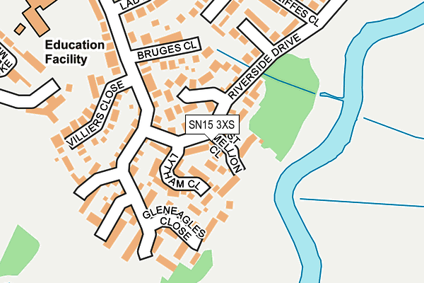 SN15 3XS map - OS OpenMap – Local (Ordnance Survey)