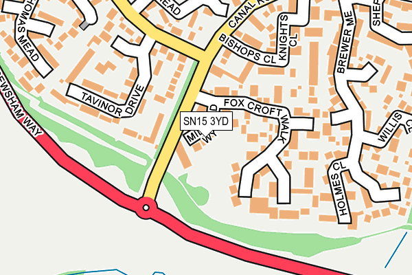 SN15 3YD map - OS OpenMap – Local (Ordnance Survey)