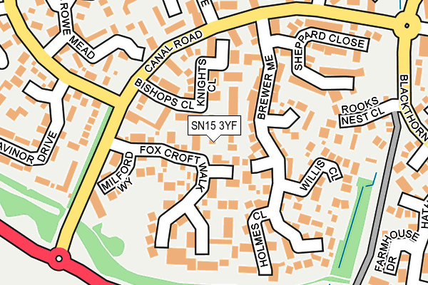 SN15 3YF map - OS OpenMap – Local (Ordnance Survey)