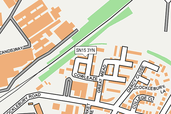 SN15 3YN map - OS OpenMap – Local (Ordnance Survey)