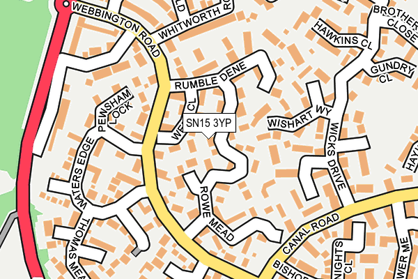 SN15 3YP map - OS OpenMap – Local (Ordnance Survey)