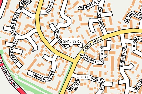 SN15 3YR map - OS OpenMap – Local (Ordnance Survey)