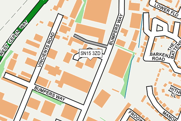 SN15 3ZD map - OS OpenMap – Local (Ordnance Survey)