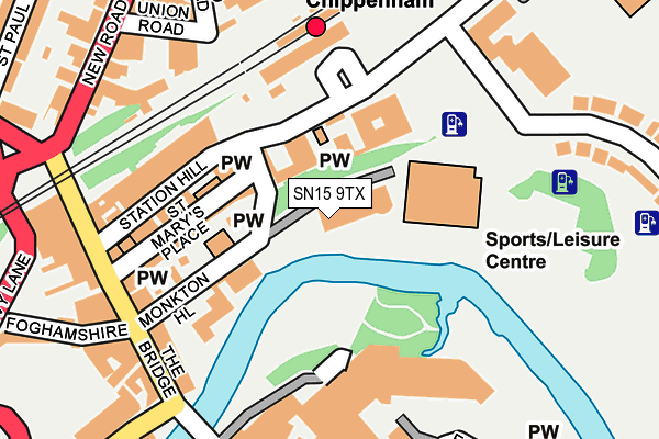 SN15 9TX map - OS OpenMap – Local (Ordnance Survey)