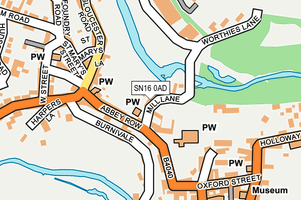 SN16 0AD map - OS OpenMap – Local (Ordnance Survey)