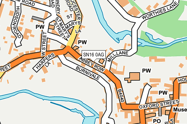 SN16 0AG map - OS OpenMap – Local (Ordnance Survey)