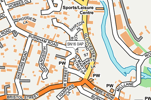 SN16 0AP map - OS OpenMap – Local (Ordnance Survey)