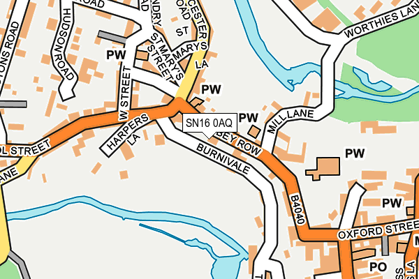 SN16 0AQ map - OS OpenMap – Local (Ordnance Survey)