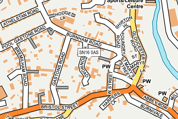 SN16 0AS map - OS OpenMap – Local (Ordnance Survey)