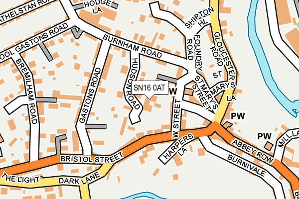 SN16 0AT map - OS OpenMap – Local (Ordnance Survey)