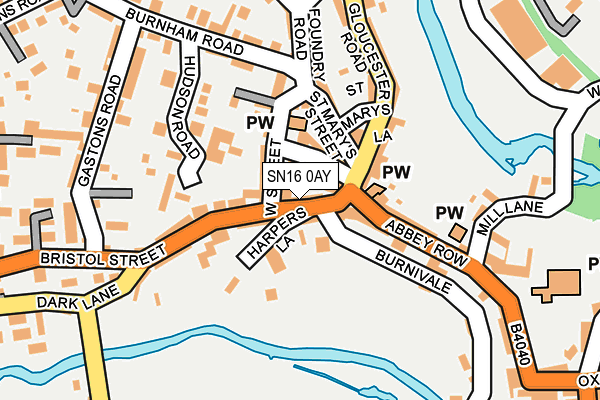 SN16 0AY map - OS OpenMap – Local (Ordnance Survey)