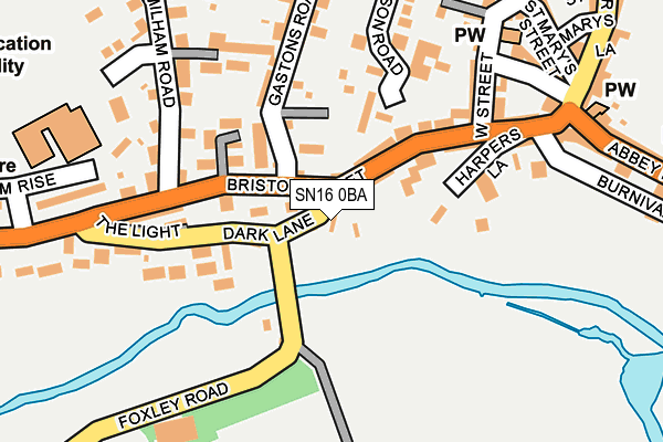 SN16 0BA map - OS OpenMap – Local (Ordnance Survey)