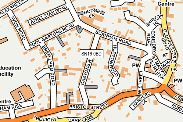 SN16 0BD map - OS OpenMap – Local (Ordnance Survey)