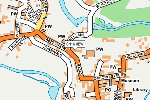 SN16 0BW map - OS OpenMap – Local (Ordnance Survey)